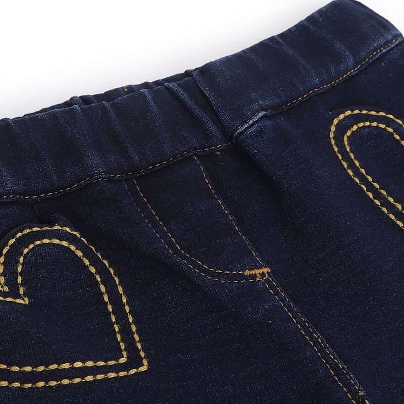 Girls Dark Blue Solid Jeans image number 2